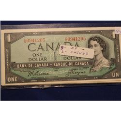 Canada Dollar Bills (9); Modified; 6 Uncirc.