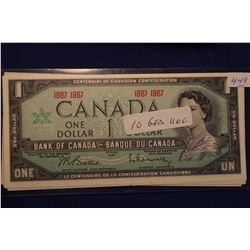 1967 Canada Centennial Dollar Bills (10); Uncirc.