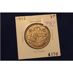 1948 Canada Fifty Cent; Narrow Date