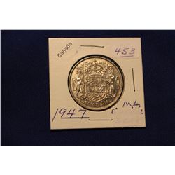 1947 Canada Fifty Cent; Maple Leaf; Straight 7