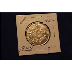 1947 Canada Fifty Cent; Curved 7