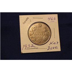 1932 Canada Fifty Cent; Very Low Mintage - 19,213