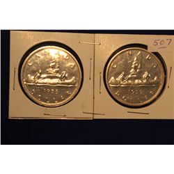 1959 Canada Silver Dollars (2)