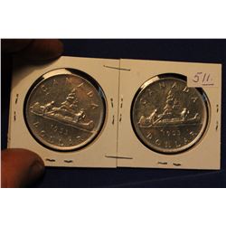 1953 Canada Silver Dollars (2)