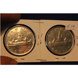 1937 Canada Silver Dollars (2)