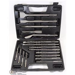 HAMMER DRILL BIT AND CHISEL SET IN CASE
