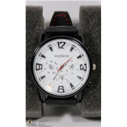 WEIJEER STAINLESS STEEL MENS WATCH RUBBER STRAP