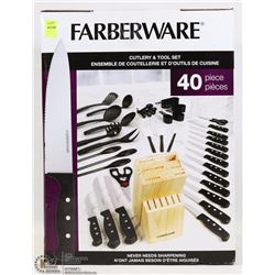 FARBERWARE 40PC CUTLERY & TOOL SET IN BLOCK