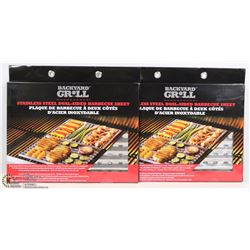LOT OF 2 BACKYARD GRILL STAINLESS STEEL DUAL SIDED