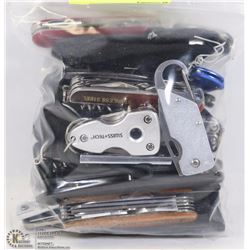 BAG OF ASSORTED POCKET KNIVES