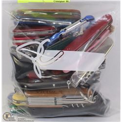 BAG OF ASSORTED POCKET KNIVES