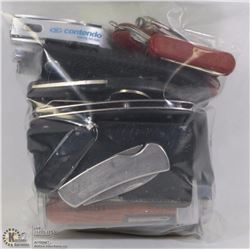 BAG OF ASSORTED POCKET KNIVES