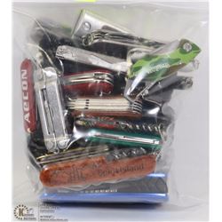 BAG OF ASSORTED POCKET KNIVES