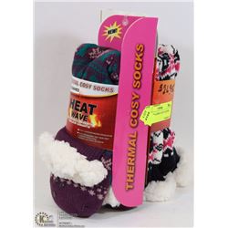 2 PACK OF LADIES COZY SLIPPER SOCKS.