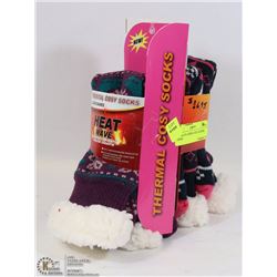 2 PACK OF LADIES COZY SLIPPER SOCKS