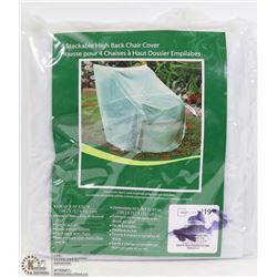 MAINSTAYS 4PC STACKABLE HIGH BACK CHAIR COVERS
