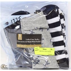 5PK LADIES FULL FOOT SOCKS.