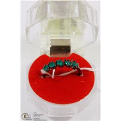 #121-GREEM EMERALD BLACK RING