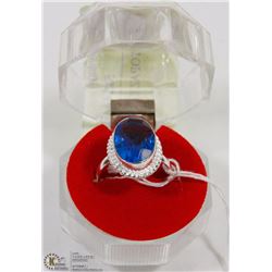 #16-BLUE TOPAZ GEMSTONE RING