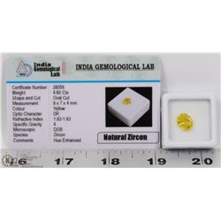 #87-NATURAL YELLOW ZIRCON CAMBODIA