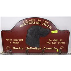 BAR COAT HANGER DUCKS UNLIMITED 30” X16”