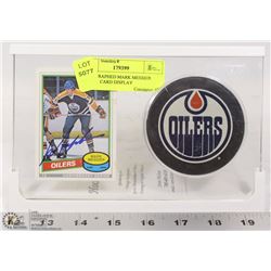 AUTOGRAPHED MARK MESSIER PUCK & CARD DISPLAY