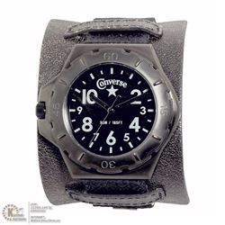 5)CONVERSE BLACK STRAP & SS CASE MEN'S WATCH