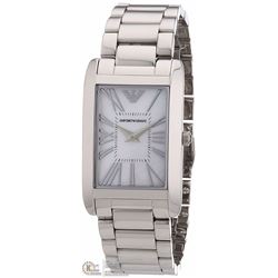 12) EMPORIO ARMANI SS MOTHER OF PEARL DIAL WATCH