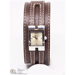 13) FREELOOK BROWN STRAP SS GOLD-TONE LADIES WATCH
