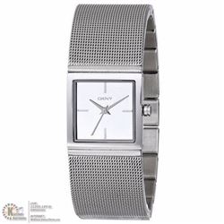 24) DKNY QUARTZ SILVER MIRROR DIAL SS LADIES WATCH
