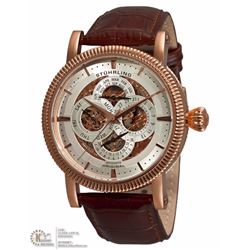 25) STUHRLING GRAND SYMPHONY SS SKELETONIZED WATCH