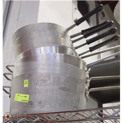 LOT OF 10 COMMERCIAL POTS WITH HANDLES