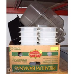 BOX OF 25 PLUS PLASTIC INSERTS OF VARIOUS SIZES