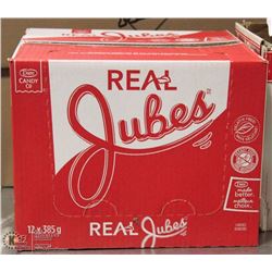 CASE OF 12 X 385G BAGS OF REAL JUBES RED CANDY