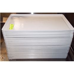STACK OF 35 TRAYS 19"X12" ON CHOICE