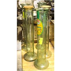 LOT OF 5 DECORATIVE GLASS VASES