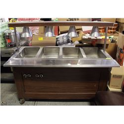 PORTABLE 4 SECTION WARMING BUFFET SERVER WITH HEAT