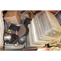 PALLET OF RESTAURANT ITEMS, INCLUDING MICROWAVE