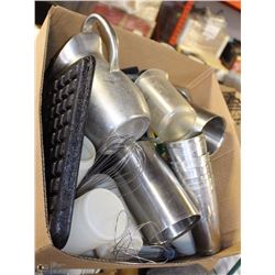 BOX FILLED WITH RESTAURANT ASSORTED ITEMS INCLUDIG