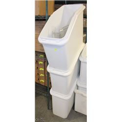 LOT OF 3 DRY GOODS BINS AS IS