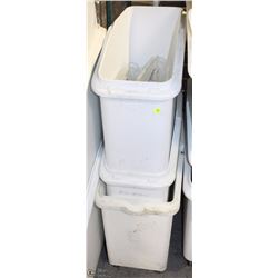 LOT OF 3 DRY GOODS BINS AS IS