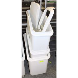 LOT OF 3 DRY GOODS BINS AS IS