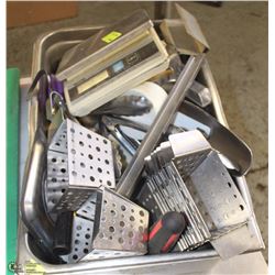 BOX FULL OF RESTAURANT KITCHEN ACCESSORIES,