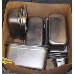 BOX OF ASSORTED STAINLESS STEEL INSERTS OF VARIOUS