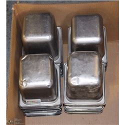BOX OF ASSORTED STAINLESS STEEL INSERTS OF VARIOUS
