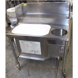 4FT SHELF WITH ATTACHED BLENDER ON CASTORS