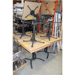 LOT OF 9 SQUARE RESTAURNT TABLES WITH BASES