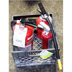BLACK TOTE WITH 2  CHARGED  FIRE EXTINGUISHERS