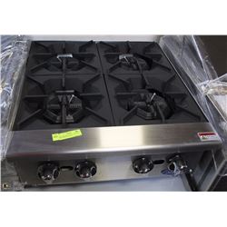 ME#5, RE) HEAVY DUTY COUNTER TOP HOTPLATE 4 GAS