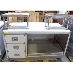 CUSTOM MADE 5FT COUNTER WITH SHELVES S/S 44X60"